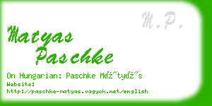 matyas paschke business card